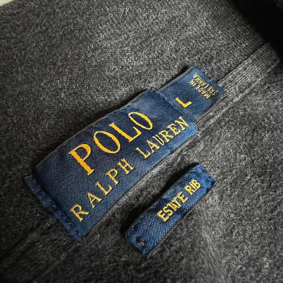 Polo Ralph Lauren Estate Rib 1/4 Zip Pullover Men’s L Dark Gray Cotton Blend - Picture 6 of 8